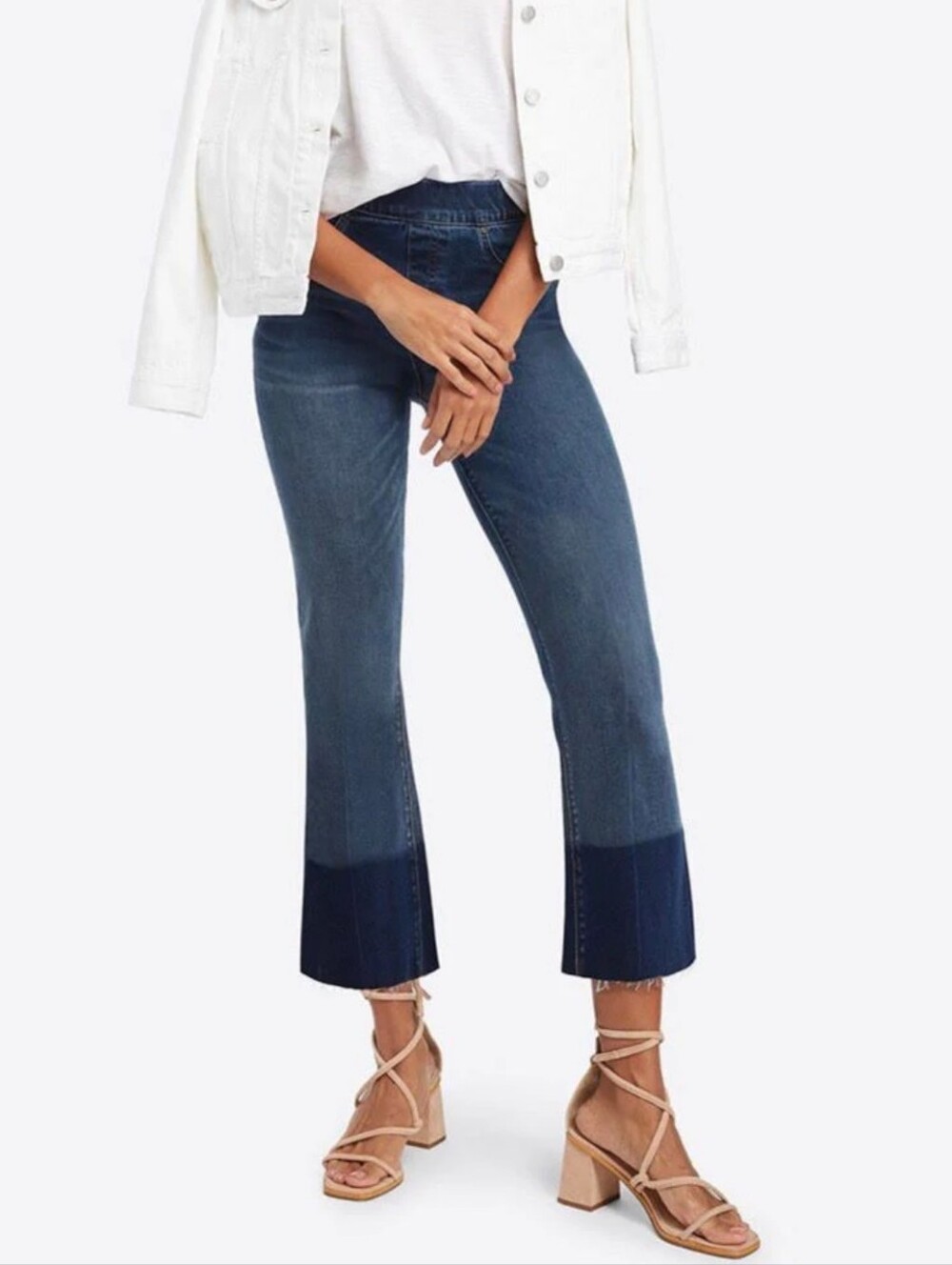 Spanx Cropped Flared Denim Pull On Jeans 2X